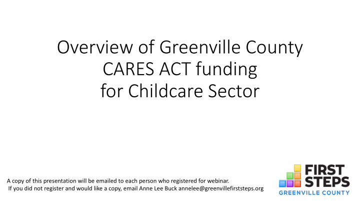 overview of greenville county cares act funding for