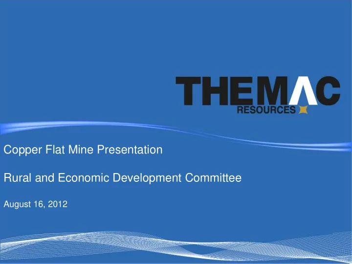 copper flat mine presentation