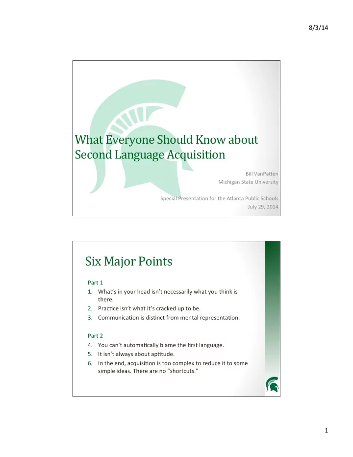 six major points