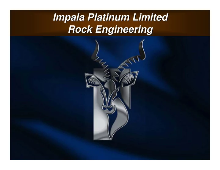impala platinum limited impala platinum limited rock