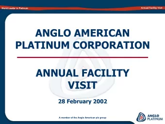 ANGLO AMERICAN  PLATINUM CORPORATION  ANNUAL FACILITY  VISIT  28 February 2002  A member of the
