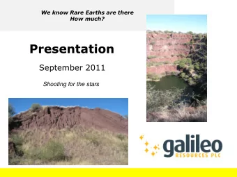 Presentation  September 2011  Shooting for the stars  1  Disclaimer THIS DOCUMENT (DOCUMENT)