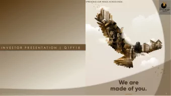 I N V E S T O R  P R E S E N T A T I O N  |  Q 1 F Y 1 8  1  PRESTIGE GROUP | Presentation | June