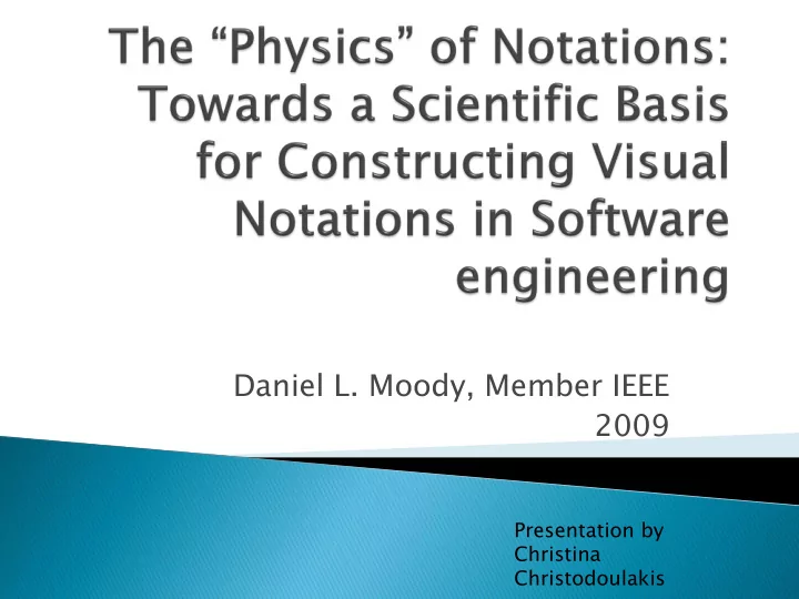 daniel l moody member ieee