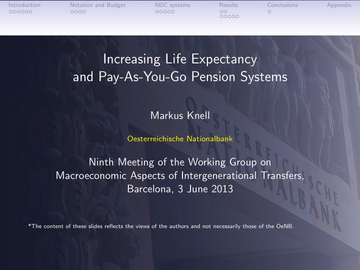 increasing life expectancy and pay as you go pension