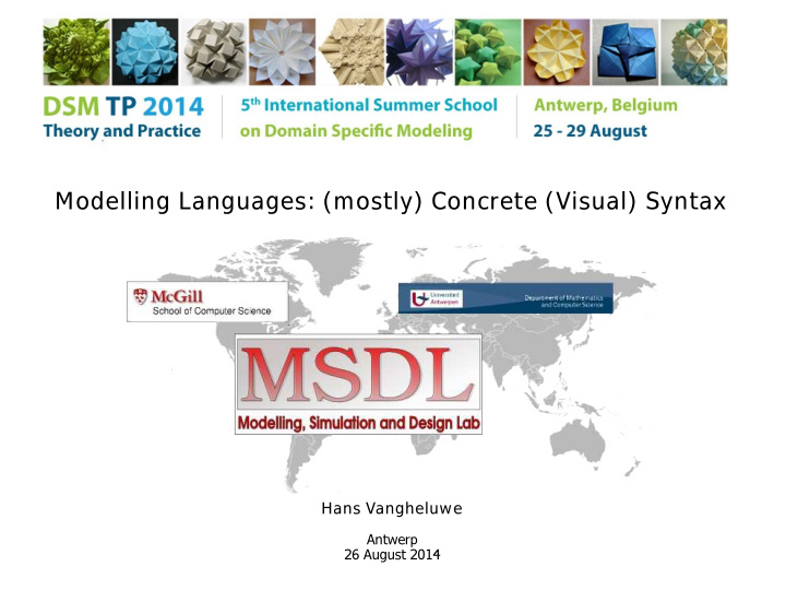 modelling languages mostly concrete visual syntax