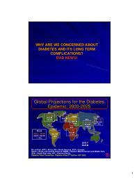 global projections for the diabetes global projections