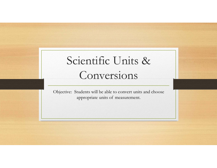 scientific units conversions