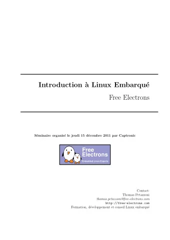 Introduction `  a Linux Embarqu  e  Free Electrons  S  eminaire organis  e le jeudi 15 d