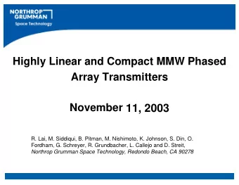 November 11, 2003  R. Lai, M. Siddiqui, B. Pitman, M. Nishimoto, K. Johnson, S. Din, O.  Fordham,