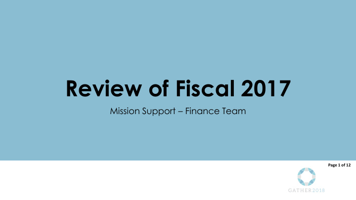review of fiscal 2017