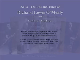 3.11.2   The Life and Times of  Richard Lewis OMealy  Part II  Ken McLeod &amp; Ronan Browne