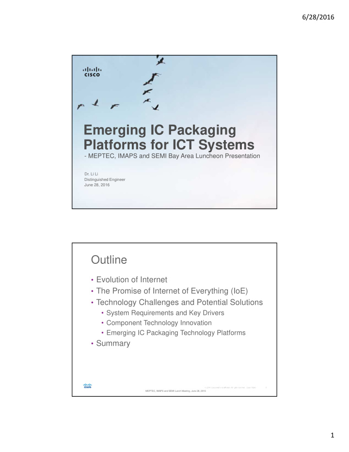 emerging ic packaging platforms for ict systems