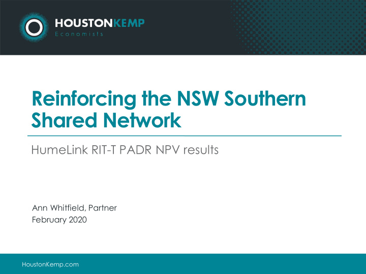 reinforcing the nsw southern shared network