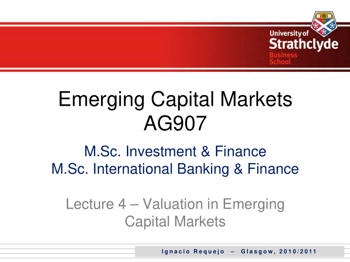 emerging capital markets ag907