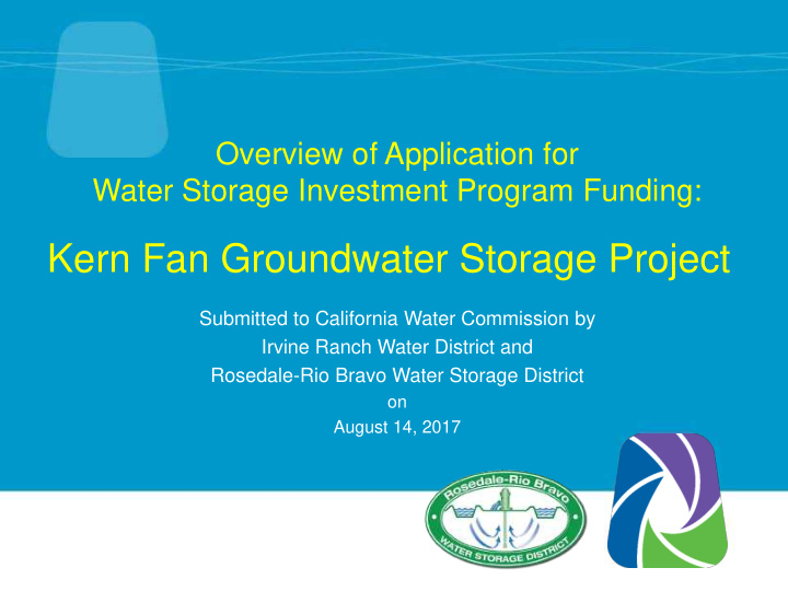 kern fan groundwater storage project