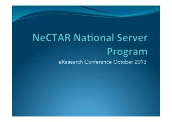 eResearch Conference October 2013  Introduc)on    Summary  Summary 1. NSP Overview  Nick