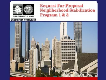 NSP PROGRAM OVERVIEW  NSP 1 PROGRAM OVERVIEW  Under NSP 1, the City of Atlanta (City) was