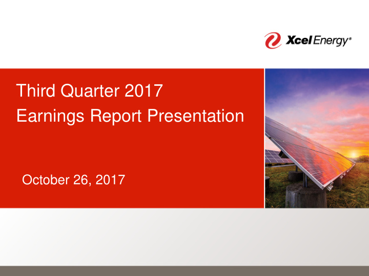 third quarter 2017 earnings report presentation