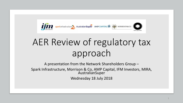 aer review of regulatory tax