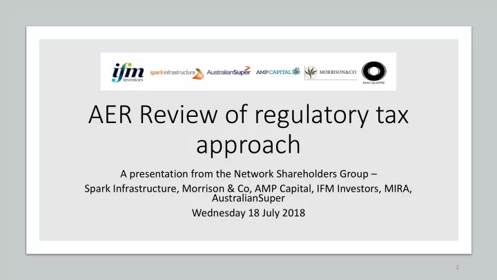 aer review of regulatory tax