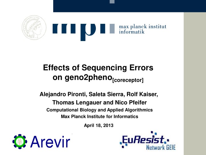 effects of sequencing errors