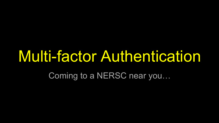 multi factor authentication