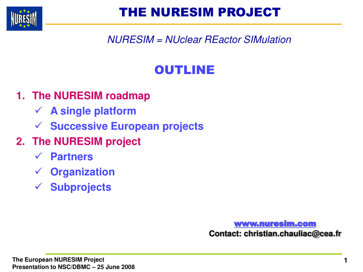 the nuresim project