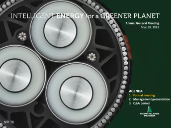 AGENDA  1. Formal meeting  2. Management presentation  3. Q&amp;A period  0  NPI.TO  Formal Meeting