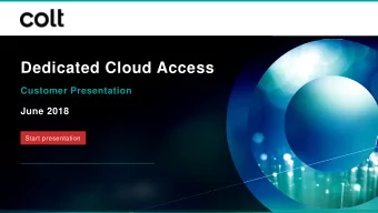 Dedicated Cloud Access  Customer Presentation  June 2018  Start presentation  State Of Cloud