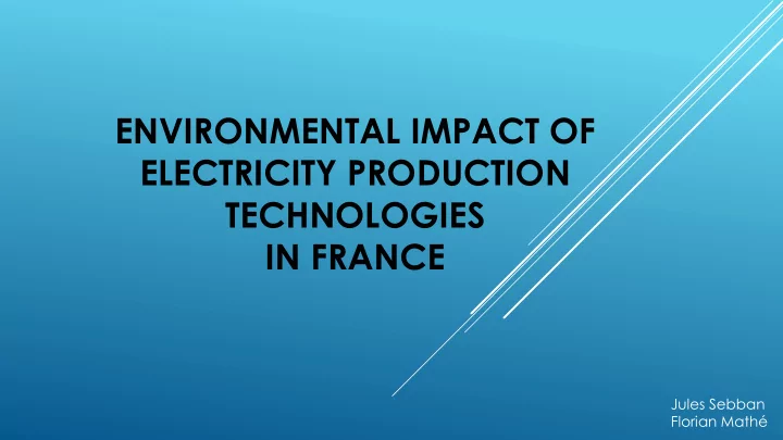 environmental impact of
