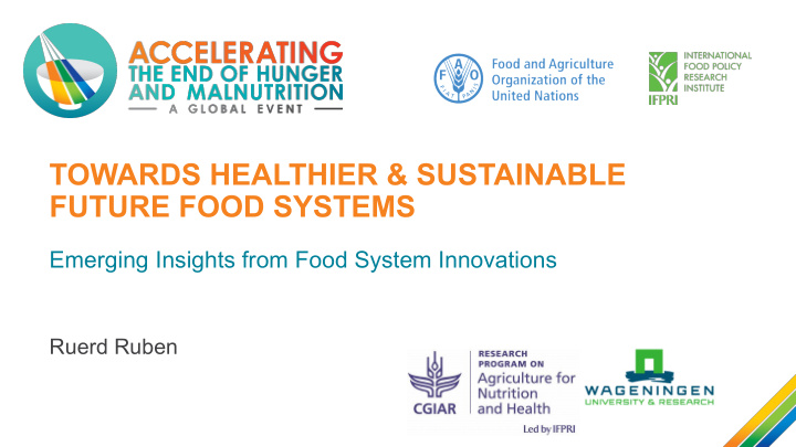 towards healthier sustainable future food systems