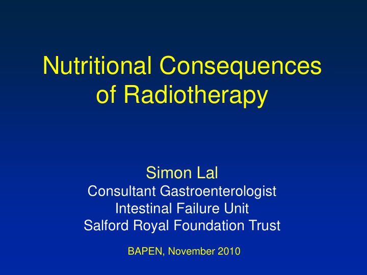 of radiotherapy
