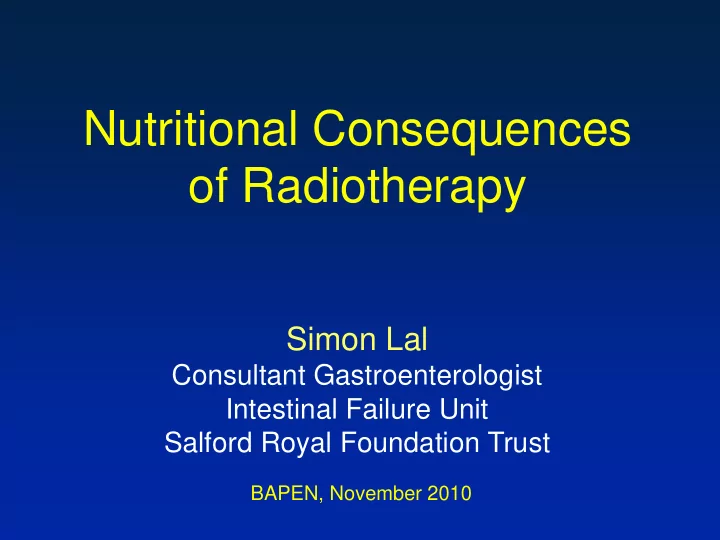 of radiotherapy