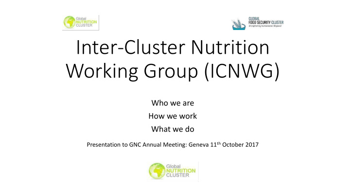 inter cluster nutrition