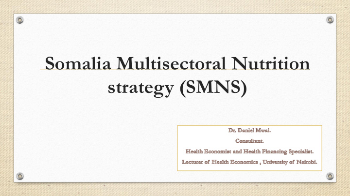 somalia multisectoral nutrition