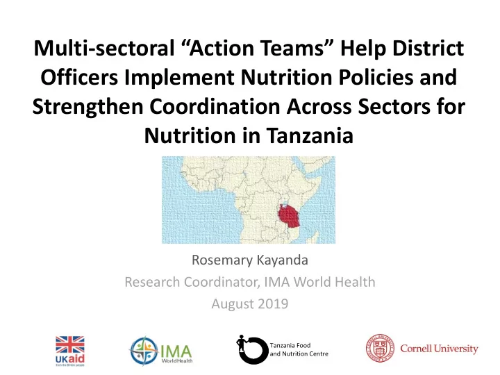 multi sectoral action teams help district officers
