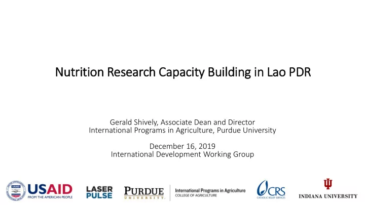 nut utrition r resea esearch c capacity b bui uilding i