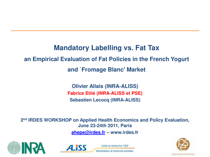 mandatory labelling vs fat tax