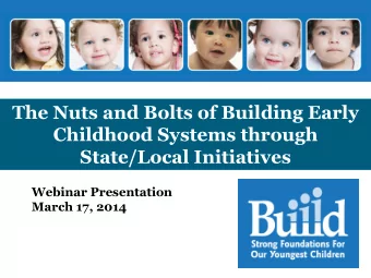 State/Local Initiatives  Webinar Presentation  March 17, 2014  Welcome  Gerry Cobb  State Services