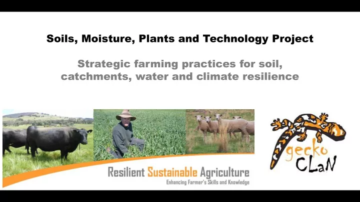 soils moisture plants and technology project strategic