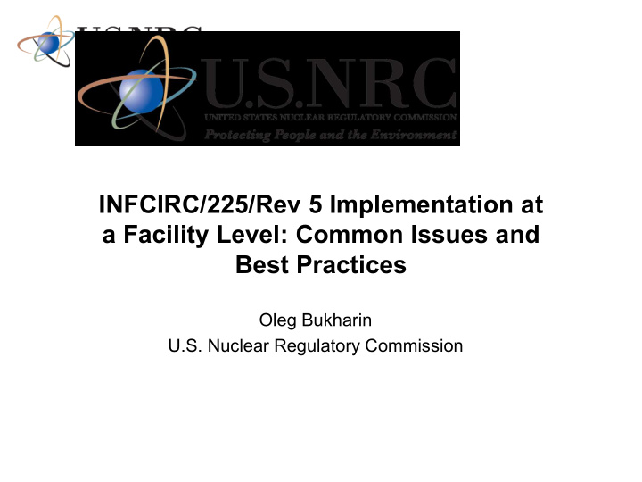 infcirc 225 rev 5 implementation at a facility level