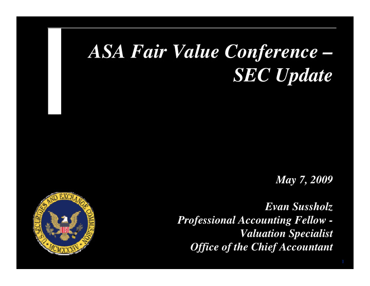 asa fair value conference asa fair value conference sec