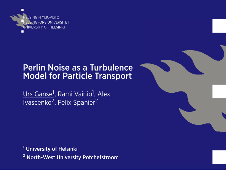 perlin noise as a turbulence model for particle transport