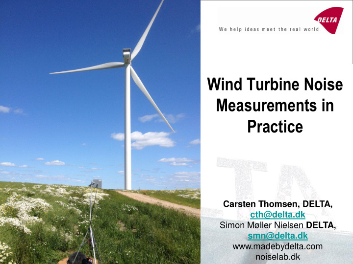 wind turbine noise measurements in