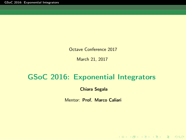 gsoc 2016 exponential integrators