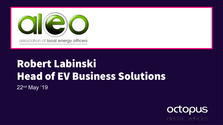 robert labinski head of ev business solutions