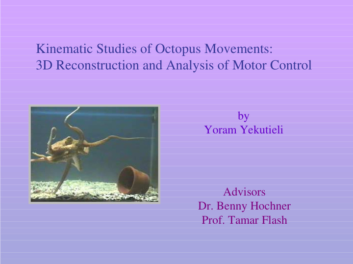 kinematic studies of octopus movements 3d reconstruction