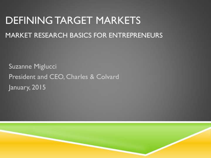defining target markets