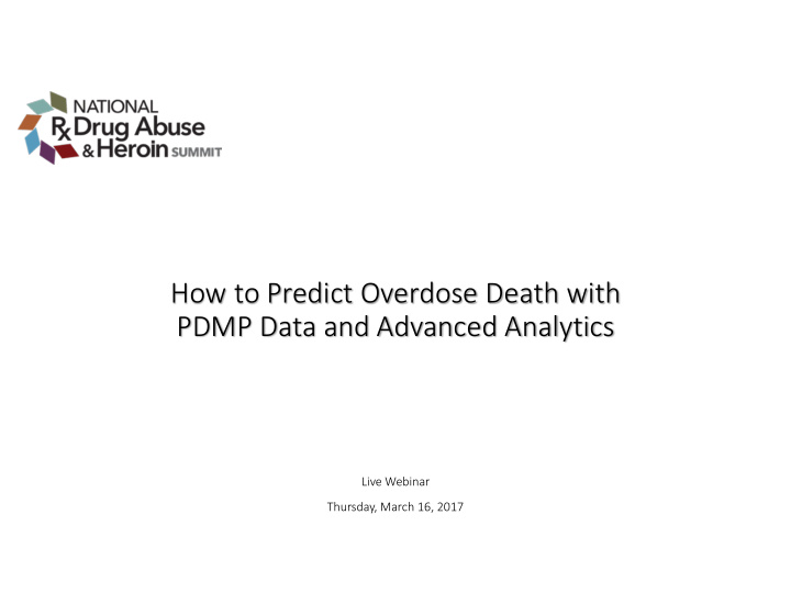 how to predict overdose death with